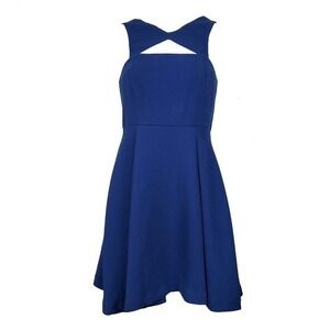 BCBGeneration Womens Splash Sleeeveless Blue Cutout Fit & Flare Dress Size 0 NWT